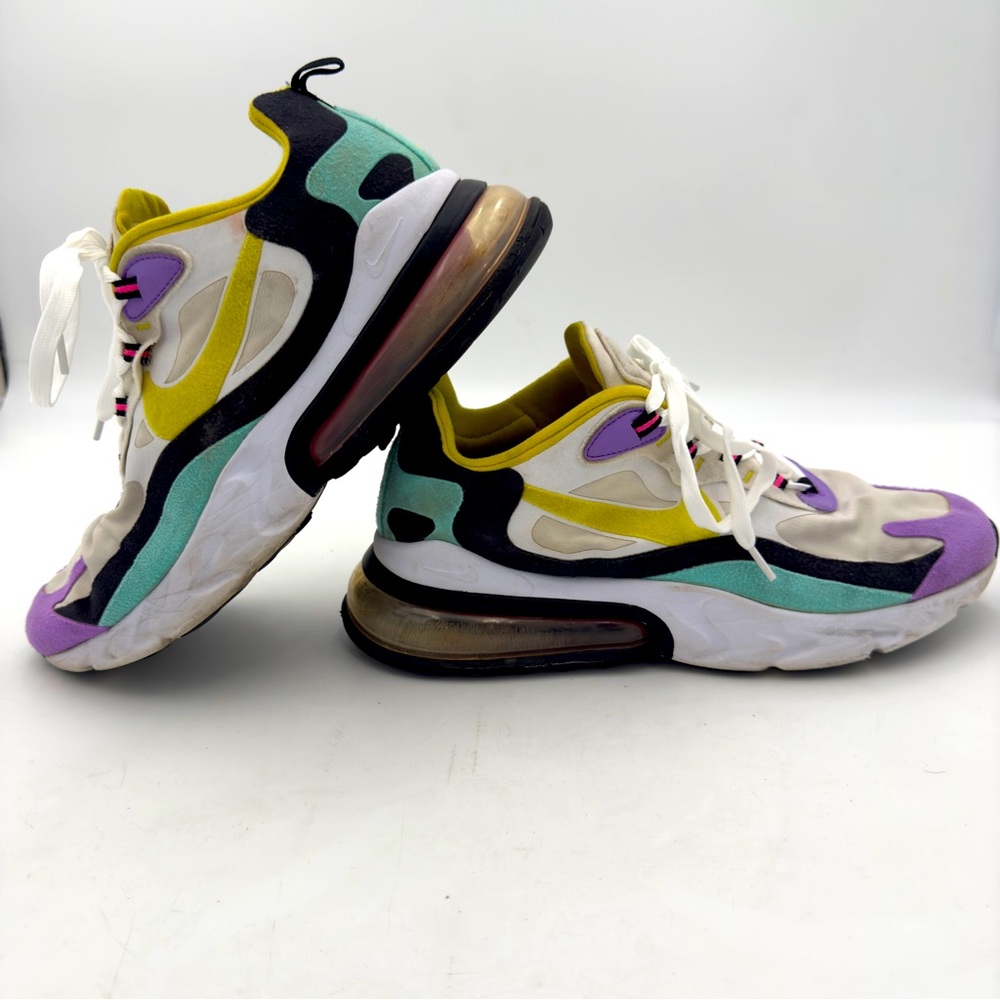 Nike Air Max 270 React Men’s Sz 11 Geometric Art  Bright Violet Sneakers Shoes